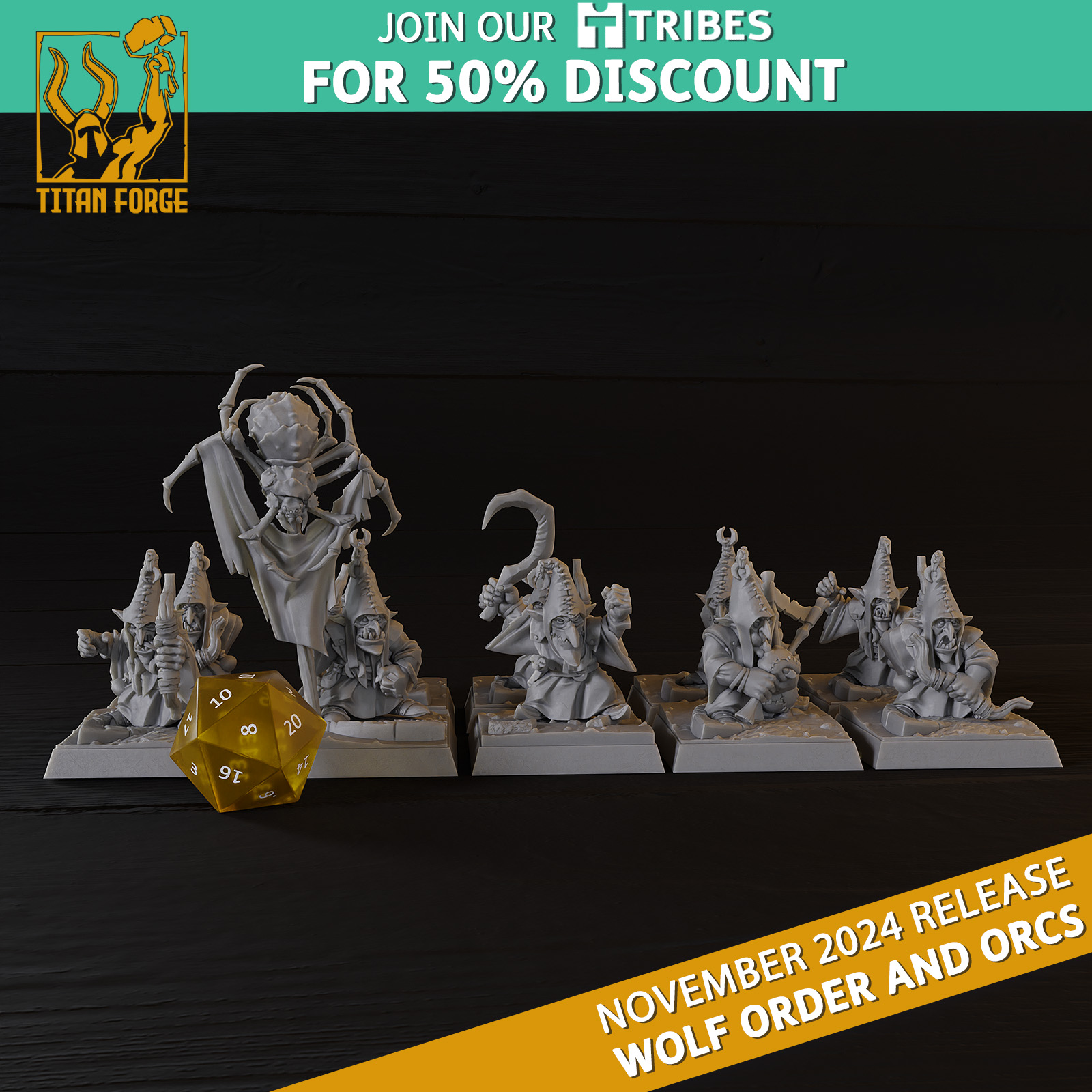 Dusk Goblins Bows - Wolf Order and Orcs - Titan Forge Miniatures November 2024